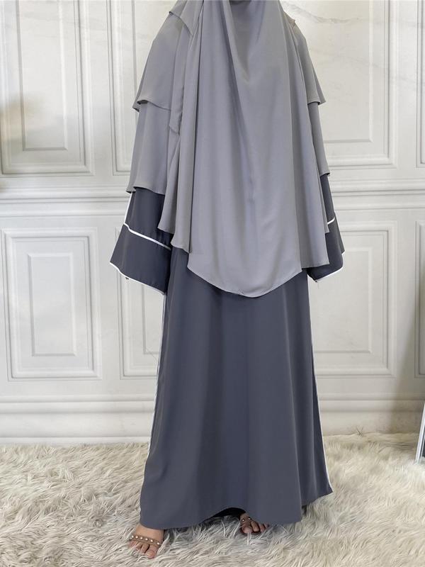 Summer Women's Solid Tiered Layer Khimar, New Fashion Long Khimar for Daily Wear, Casual Trendy Soft Comfortable Khimar Instant Hijabs for Women, Arabic Clothing Instant Hijab Accessories, Modest Muslim Clothing 3