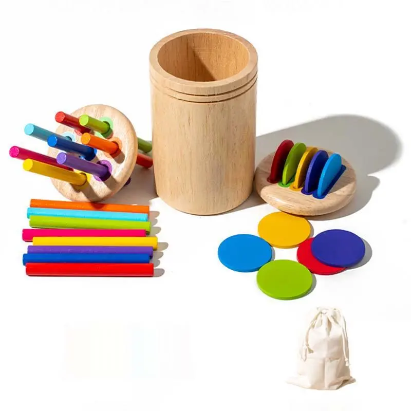 Wooden Montessori Toy, Color Sorting Toy, Preschool Learning Activities, Fine Motor Skills Sensory Toys for Boys Toys for Girls Fun Kids Toys, Play Toys 4