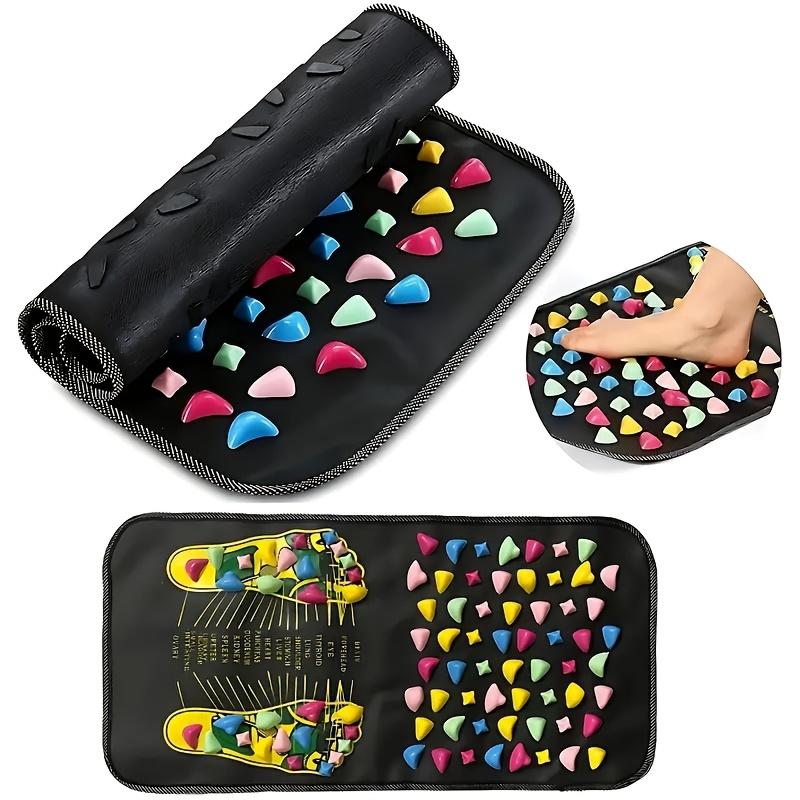Product Introduction of 1pc FootCarePro Plastic Reflexology Foot Massage Mat - Anti-Skid Acupressure Walking Path Cushion for Fatigue Relief, Special Function Design for Feet, Portable for Sedentary Lifestyles, Students, Office Workers 1