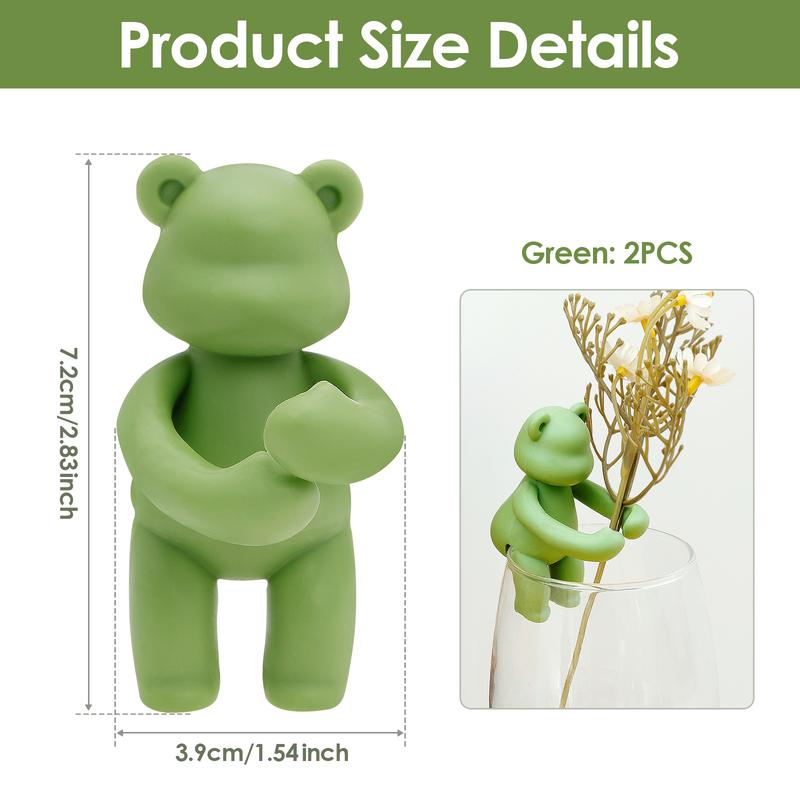 Product Introduction of 2 Pcs Little Bear Shape Flower Propagation Friends Decorative Leaf Buddy Flower Support for Stems Sprouts Shoots and Cuttings rf1P1 28