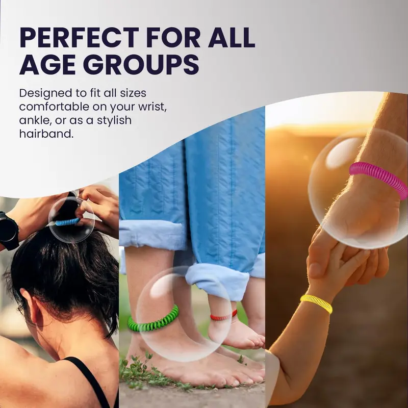 Mosquito Repellent Bracelet - 12 Bands, Triple Strength, Multi Coil, DEET-Free with 250 Hours Natural Anti Bug Wristbands for Adults & Kids - Insect Repellent Bracelet Bands 3
