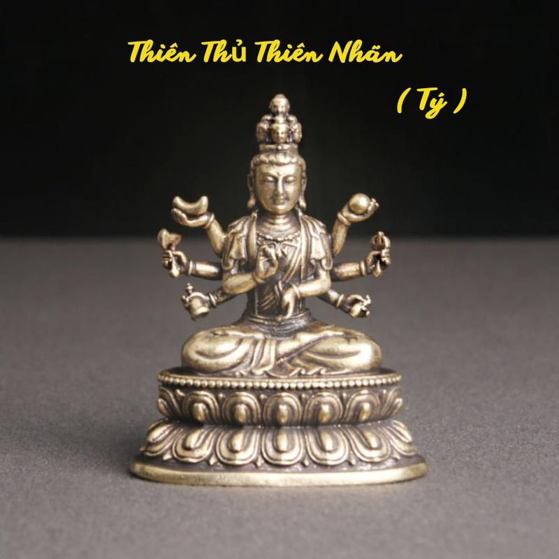 ( Tinh Xảo ) Tượng Mini 8 Vị Phật Bản Mệnh theo 12 con Giáp chất liệu Đồng Thau 1