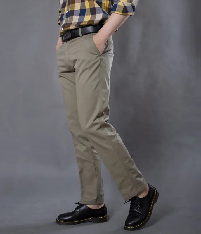 Quần dài nam kaki TRUNG NIÊN form ống suông Menswear Nhung Cotton Có Túi Ong ( QDTN15 ) 5