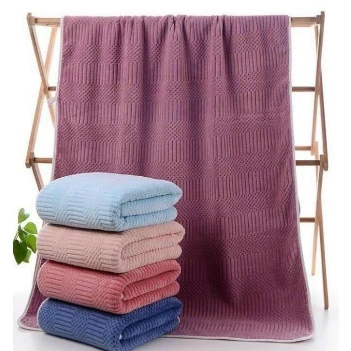 K5/5 - Combo 5 khăn (tặng 5 khăn kt 30*30) tắm kícḣ thước 50*100cm dập nổi, chất bông xuất hàn,mềm mịn thấm hút, không đổi lông không ra màu  Nhà Tắm Khăn Tắm