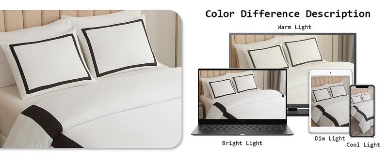 Product Introduction of Hotel Duvet Cover Set 3Pcs Microfiber Simple Line Style Bedding Set Ultra Soft Quilt Cover Set with Pillowcases, Navy, King 9