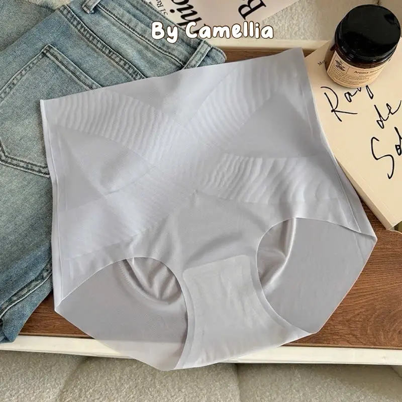 ￼Quần lót su gen bụng định hình eo thon - Quần lót su trơn không viền cạp cao By Camellia QL89 4
