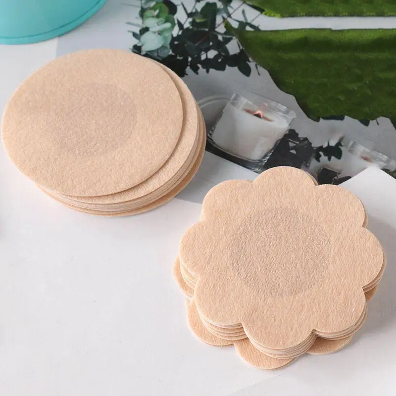 Disposable Breast Bra Silicone Stickers, 10pcs/set Round & Heart & Flower Shaped Breast Patches, Breast Care Products for Women, Women's Lingerie Accessories