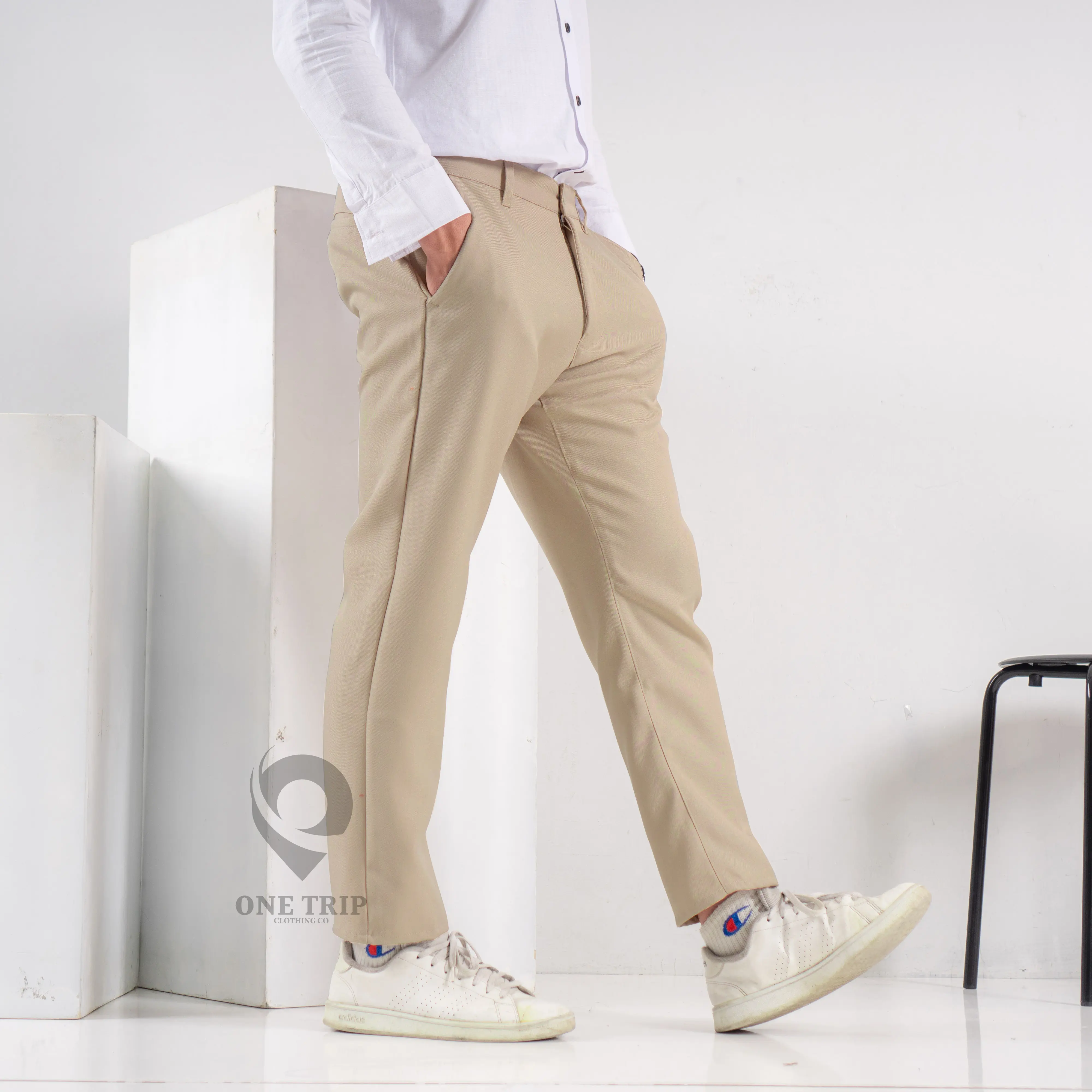 Celana Panjang Pria Ankle Pants Warna cream / celana formal / celana sopan / angkle pant Kantong Nyaman Tebal Chino Hitam celanachinos