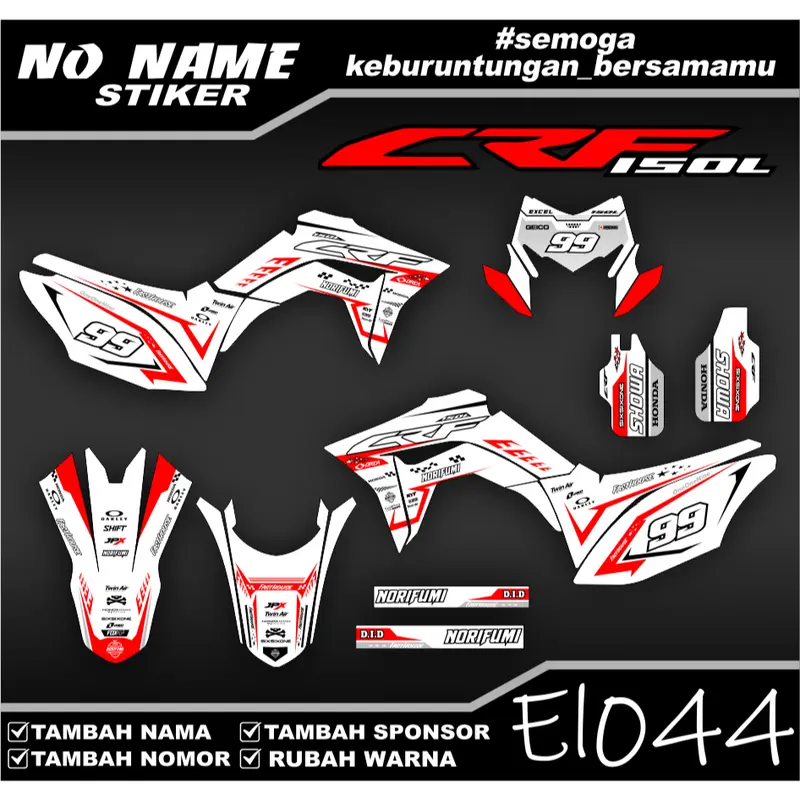 Sticker Setiker Stiker Decal CRF 150 L- (El044) Minimalis Fullbody-Dekal CRF 150 L Trail Supermoto 1