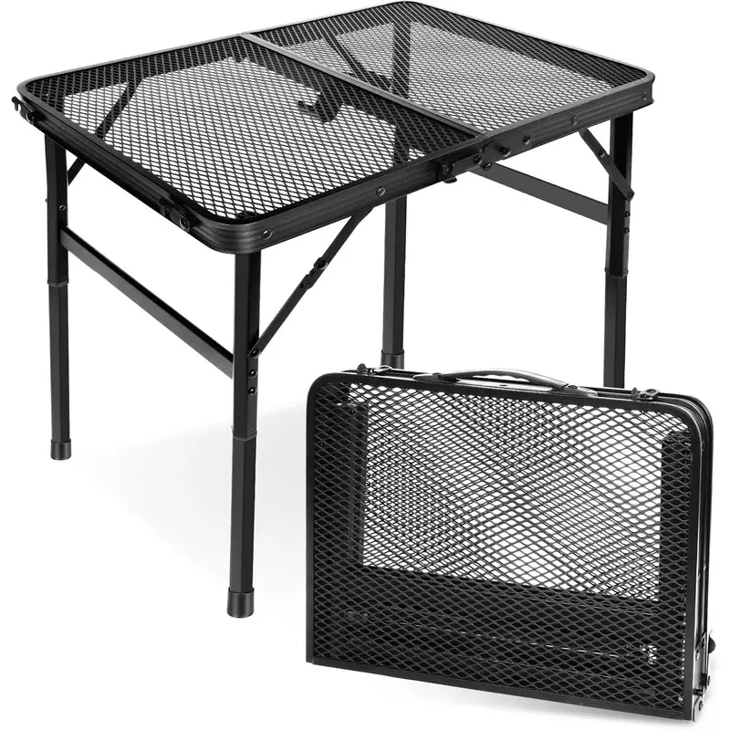 Camping BBQ Table Outdoor Folding Picnic Table 23.6"x 15.7"- Portable, Compact & Foldable for Easy Storage - Great for Picnic, Garden, Patio, Dining, Party, Market 0