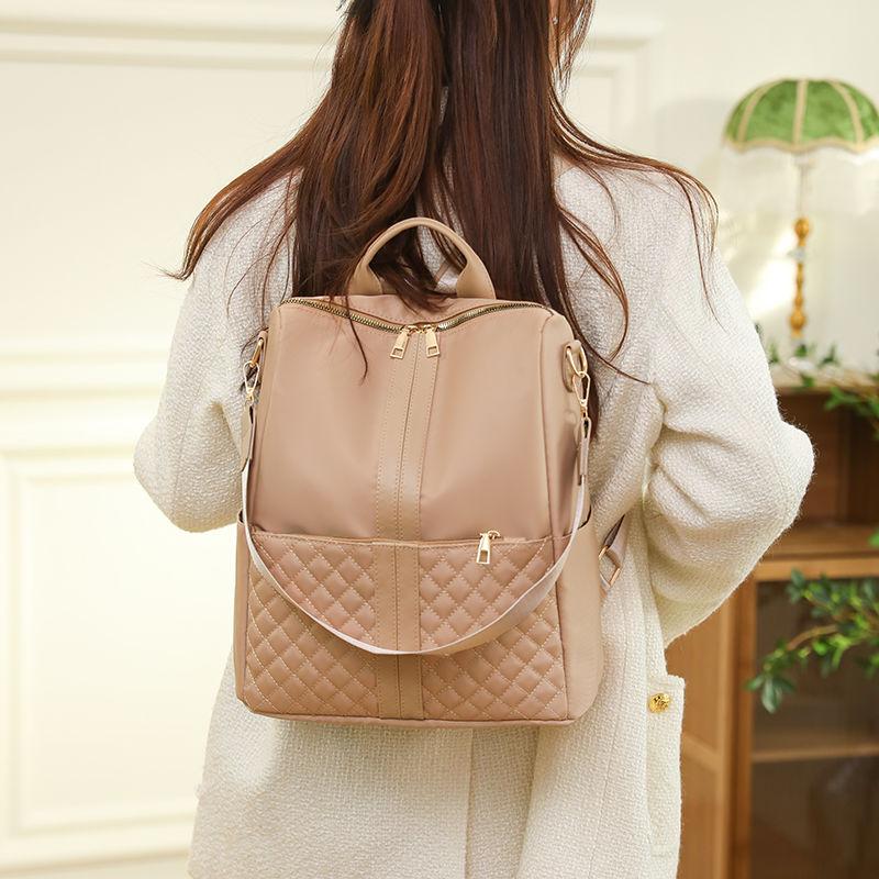 Product Introduction of 2024 New Black Mummy Bag Maternal and Child Ultra-Light Quilted Embroidery Thread Large Capacity Multi-Functional Fashion Mummy Bag 6