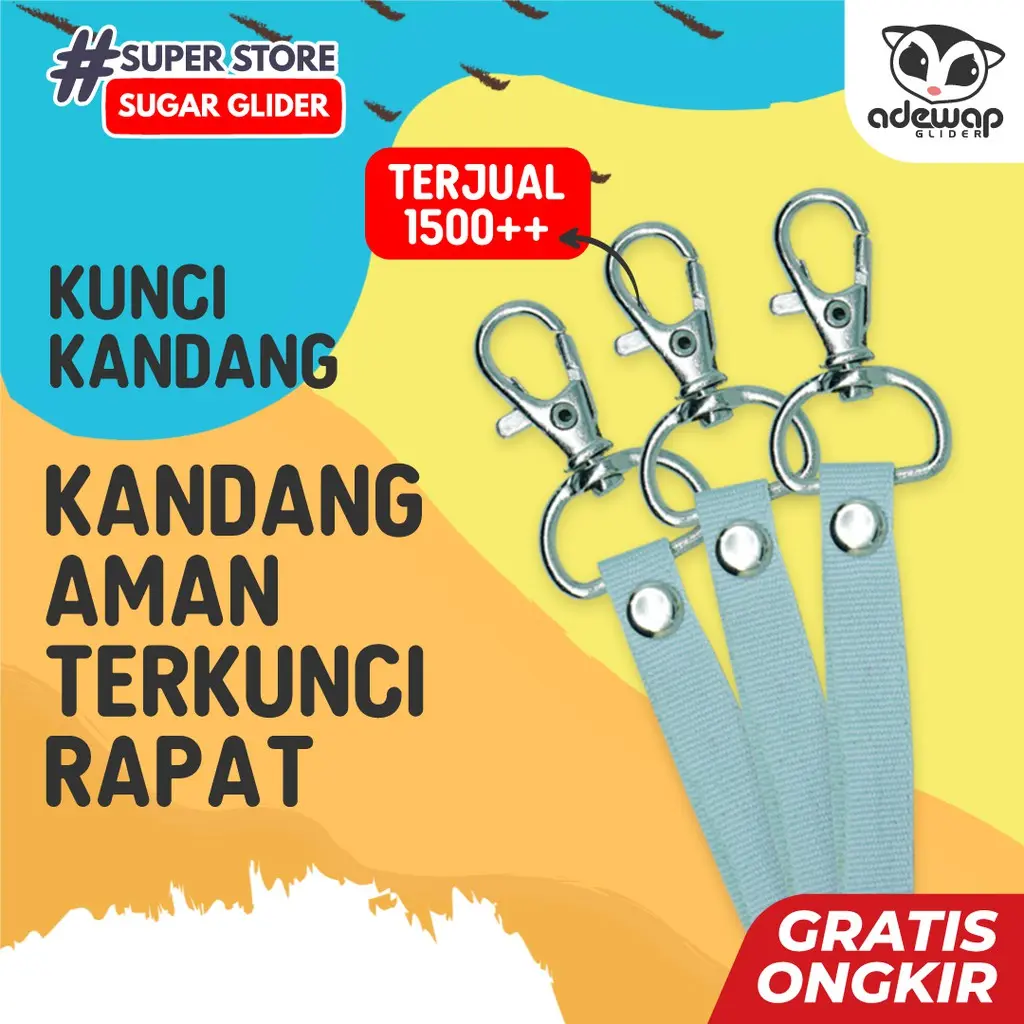Cage Lock Kunci Untuk Kandang Hewan Peliharaan Sugar glider, Hamster, landak mini