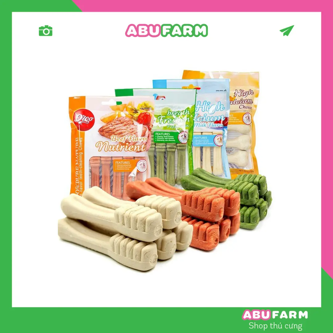 Xương gặm Orgo high calcium milk flavor cho chó - Bổ sung canxi, tăng cường răng miệng, giảm mùi hôi miệng - 90g