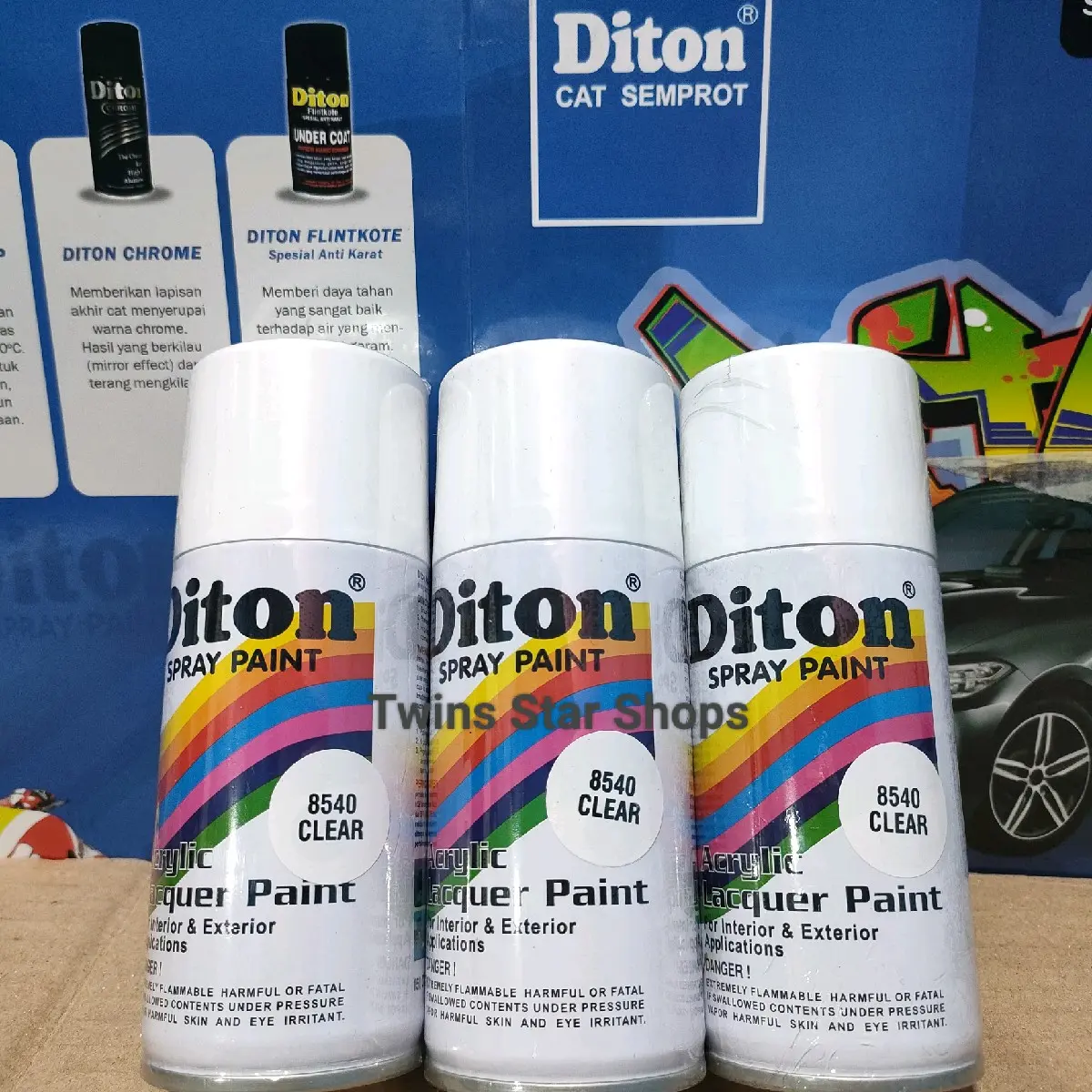 Diton Pilox Pilok Cat Semprot Warna Clear Pernis Glossy 8540 150cc Spray Paint