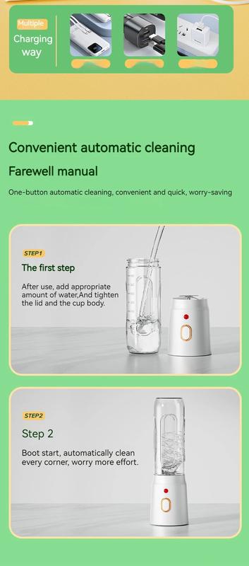 Product Introduction of Portable Wireless Blender Electric Fruit Juicer Machine For Orange Ice Crushing 10 Blades Auxiliary Food Machine 1500mA Mixer juiceblender fruit blender 31