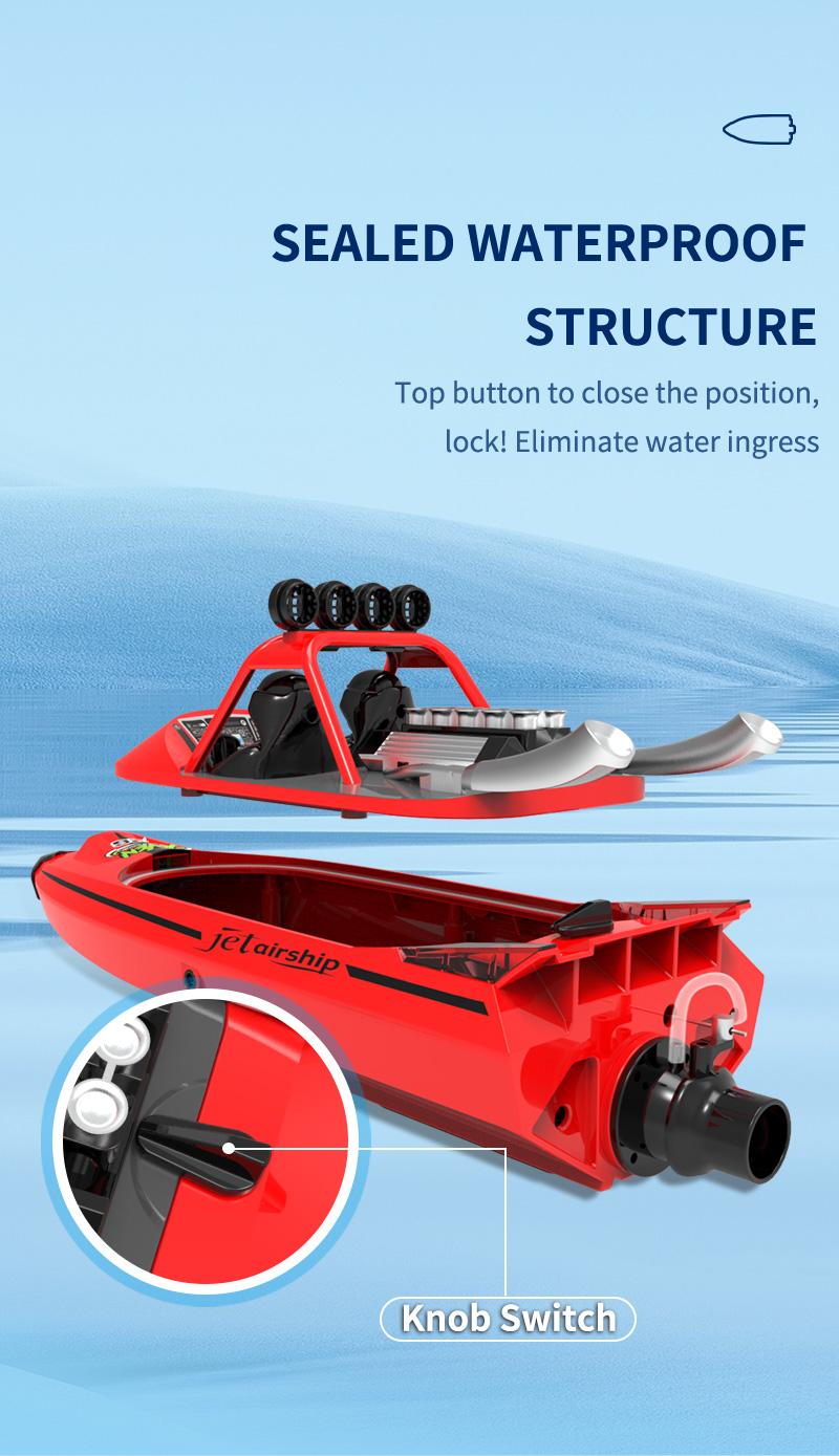Product Introduction of RC Boat High-speed Remote Control Speedboat High-speed Turbojet Boat Model Children's Water Toy Boat Model Electric Turbojet High-horsepower Waterproof High-speed Remote Control Boat 7