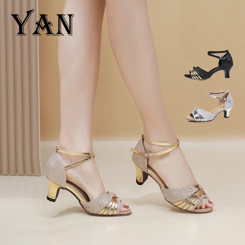 Product Introduction of YAN Sepatu Dance Wanita Sepatu Hak 5cm Sepatu Dansa Latin/ Line Dance 33