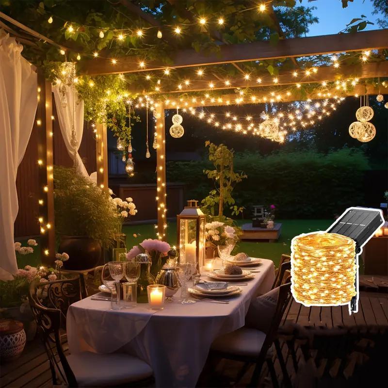 Solar Powered LED String Light, Multipurpose Outdoor Waterproof Fairy Camping Garland String Light, Universal Decorative Light for Garden Patio Yard 0