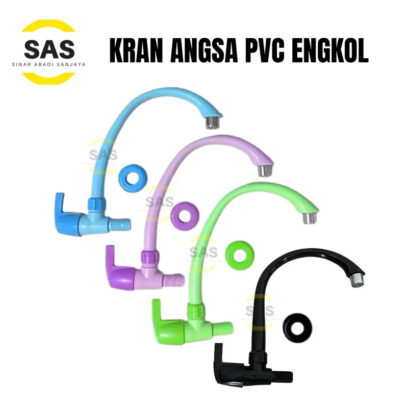 [SAS] Kran Angsa Pvc Engkol 1/2 Inch / Kran Cuci Piring Handle Engkol Air Biru Hijau Hitam Ungu 0