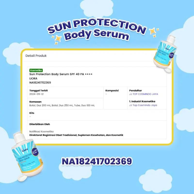 LIORA Sun Protection Body Serum SPF 40 PA++++ 200 ML | Sunscreen Lotion Badan Anti UV dengan Perlindungan Harian yang Maksimal 3