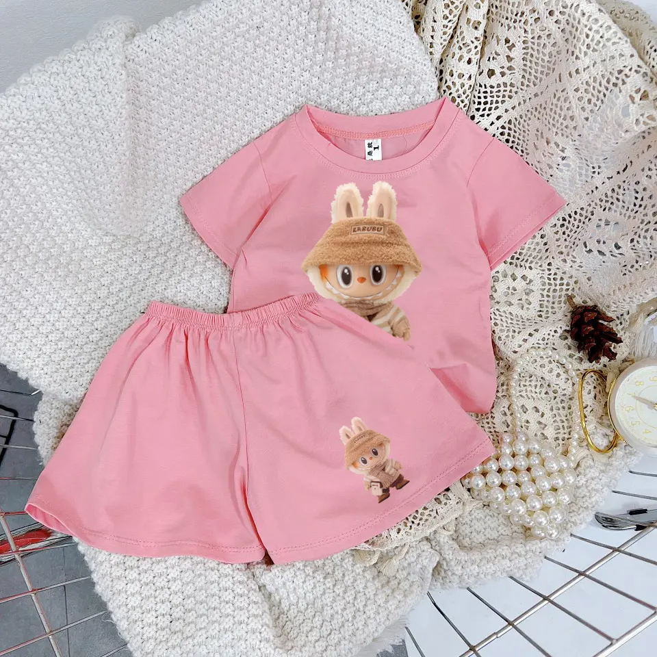 8-40kg Đồ bộ bé gái Sam kids Labubu bộ đùi cho bé cotton mẻ mùa hè , quần áo bé gái dễ thương, quần áo trẻ em cao cấp Thun