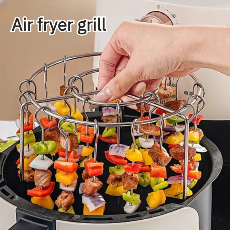 Household vertical grill stainless steel air fryer special round rack grill