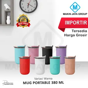 Mug Portable Cup Tumbler Coffe Mug Coffee tea Cup Stainless Steel 380ml