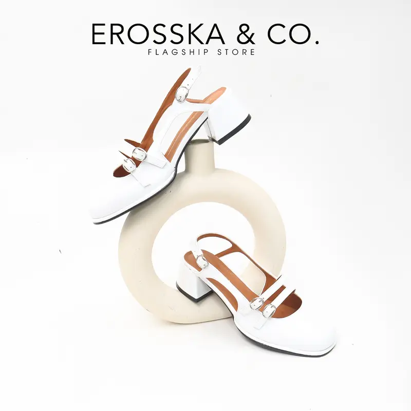 EROSSKA - Giày cao gót nữ Mary Jane quai ngang mũi vuông cao 5cm [Form Rộng lùi 1 size] - EL039 5