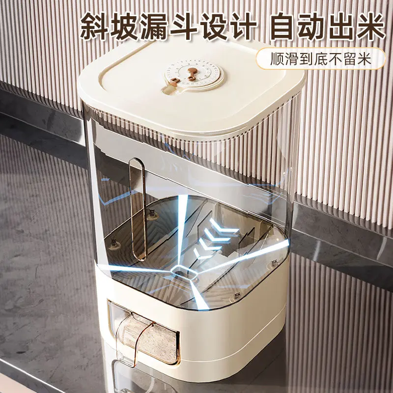 Thùng Gạo, Loại Đẩy, Gia Dụng, Chống Côn Trùng, Chống Ẩm, Kín, Đa Năng, Chống Bụi, Nồi Gạo, Xô Đựng Đồ 4