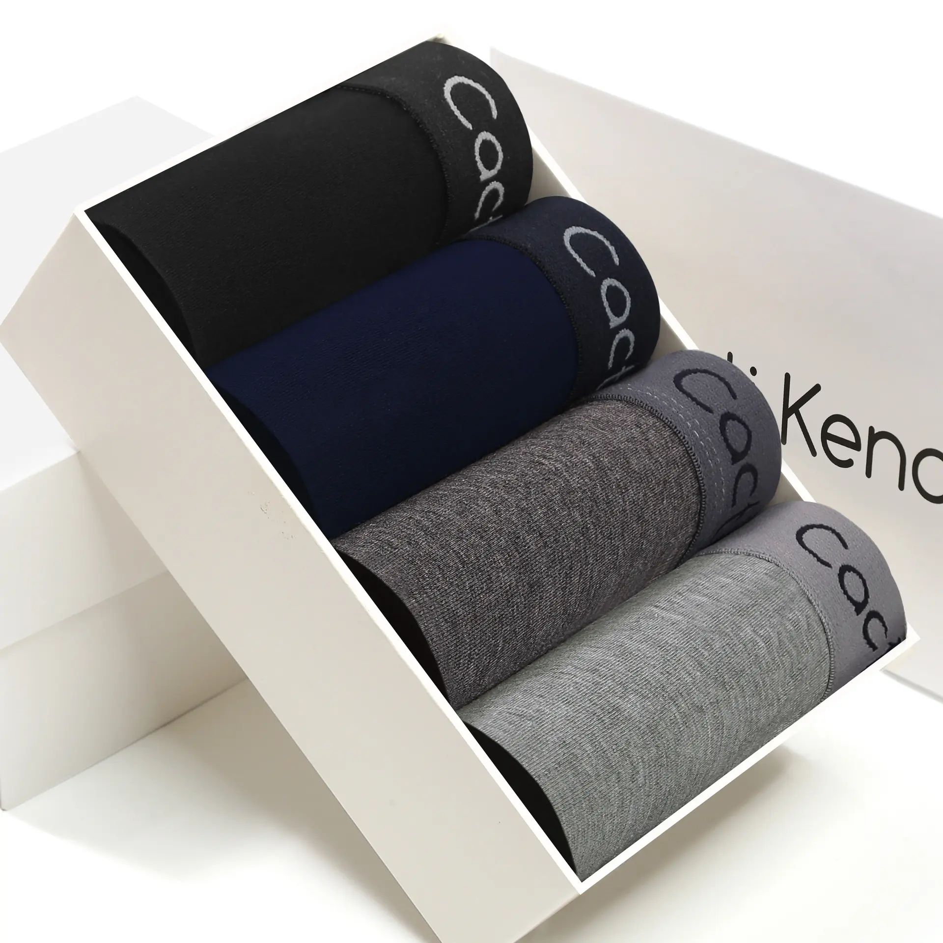 Men's Cotton Boxer Briefs - Mid Waist Breathable Underwear - Plus Size Trendy Gift Box (4-Pack)