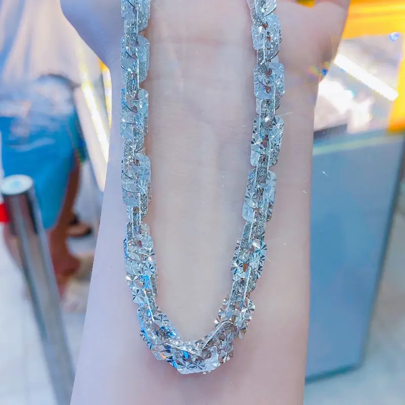 Phụ Kiện Dây Chuyền Xoắn Lá Vuông Đủ Size Unisex Đeo Cổ Bền Sang Trọng Trang Sức Bạc Ý Xi Kim- Bạc Thuận Phát . 3
