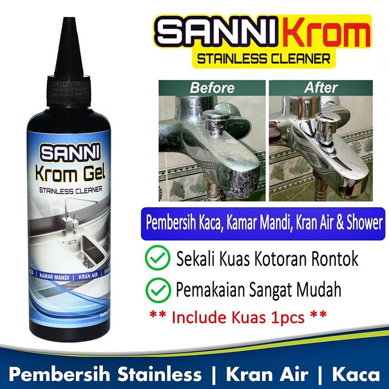 SANNI Pembersih Kerak Kaca Kamar Mandi Aquarium Kran Air Stainless ORI 1