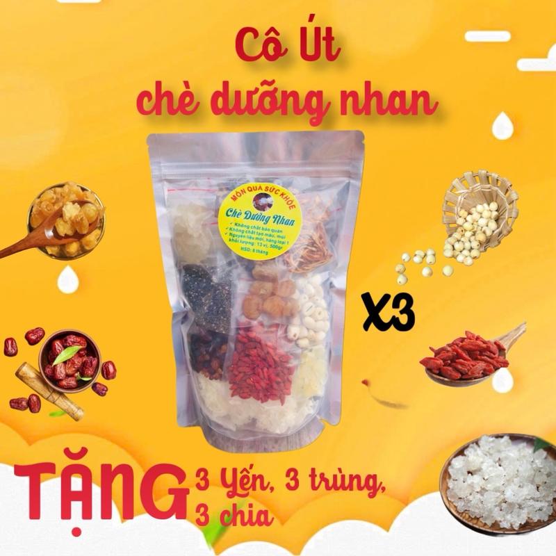 Combo 3-1,5kg Sét Chè Dưỡng Nhan Nấu Được 20-25 Chén Tea Nước Chè-Cô Út Chè Dưỡng Nhan Nước Trà Trà Sen Nho Chua Nhãn Topping