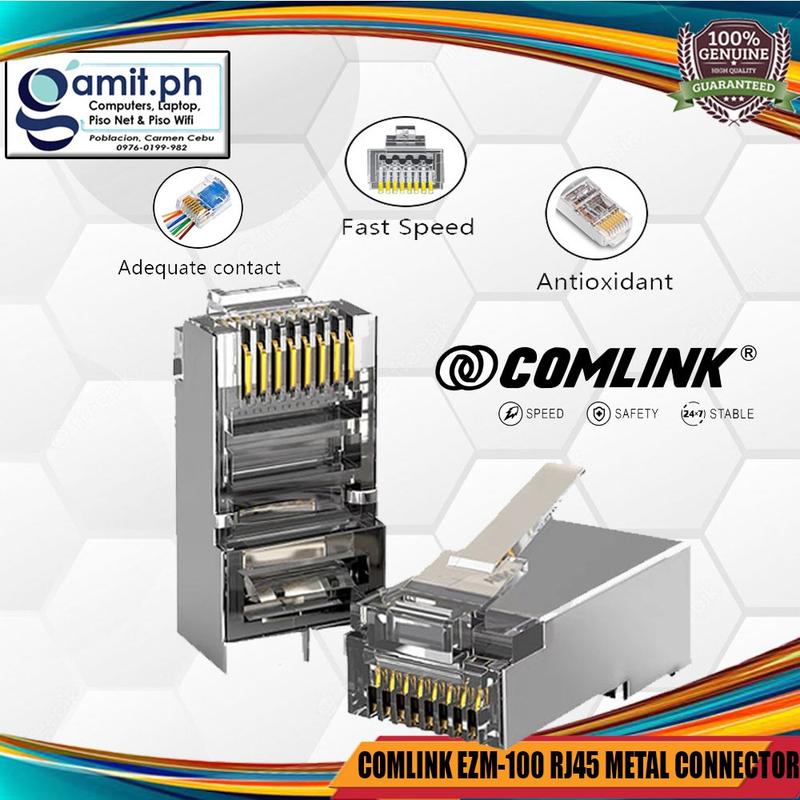 Comlink RC-EZM100 Passthru tagusan Ez Rj45 Connector 100pcs Metal ...