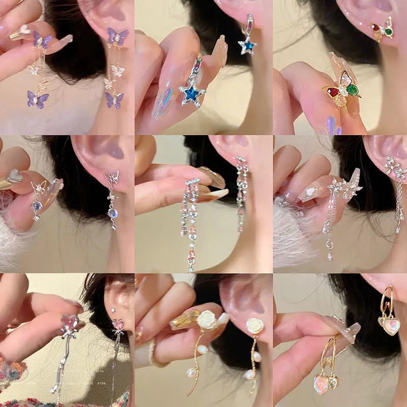 [Hot Sale 2025] Fashion Boutique Light Luxury Minority Pearl Flower Earrings Korean Style Tassel High-Grade Fashion Elegant Stud Earring Earrings