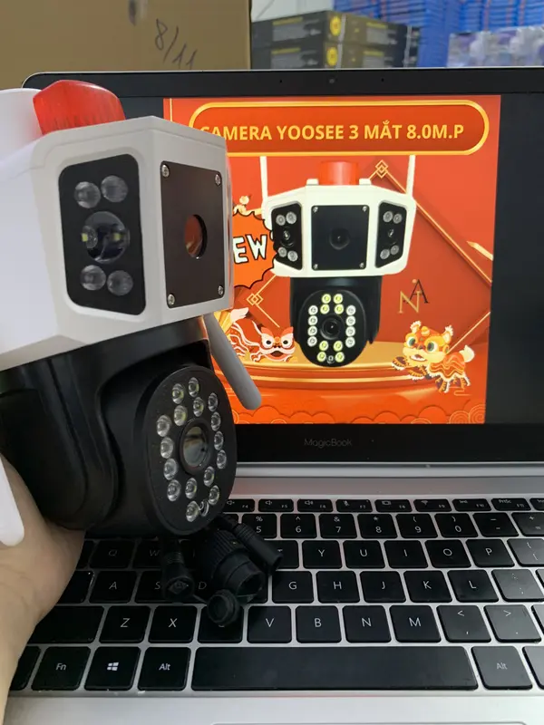 Camera hai mắt Yoosee wifi 4K hỗ trợ phóng to hình ảnh, chip xịn, có đèn báo động , xem đêm có màu, đàm thoại hai chiều, theo dõi chuyển động, cảnh báo người lạ, bảo hành 6 tháng, combo tặng thẻ 128Gb trải nghiệm. 6