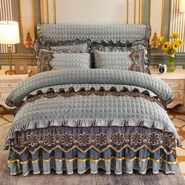 Bộ 4 món chăn ga gối nỉ tuyết nhung trần phủ  cao cấp 2