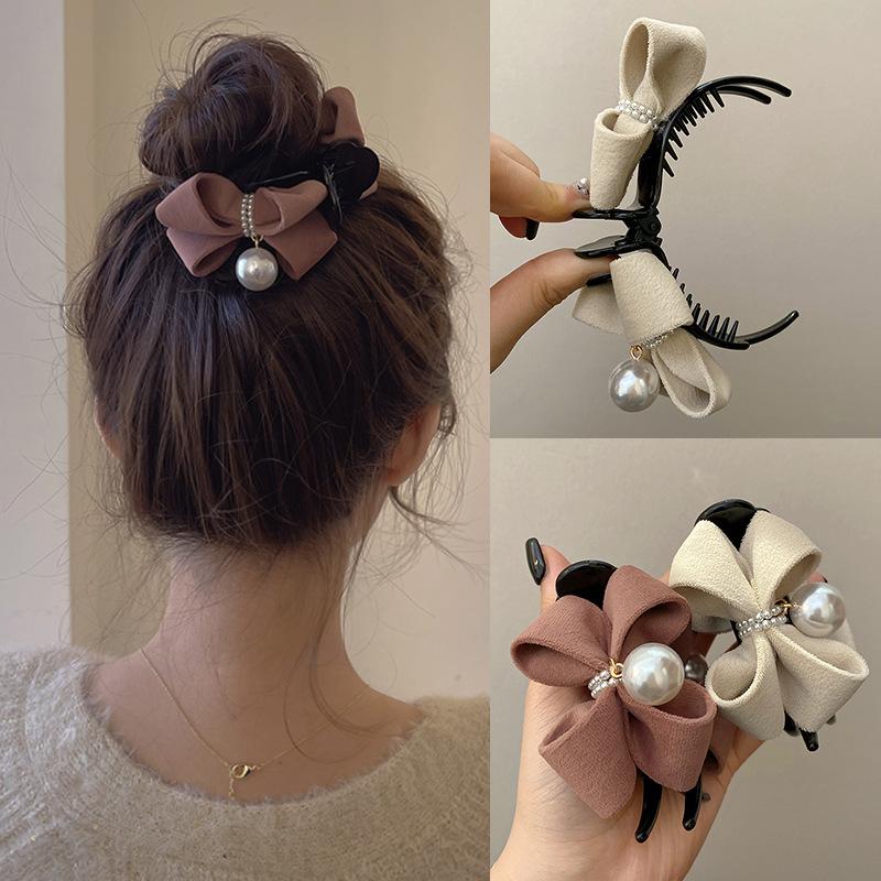 Exquisite Bow Hair Accessories Female Back Head Clip Hairware - TikTok ...