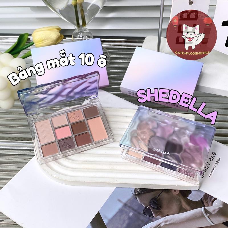 [SHEDELLA] Bảng Phấn Mắt 10 Ô SHEDELLA Gợn Sóng, Nhũ Lì Tone Màu Đa Dạng (Mã WR)