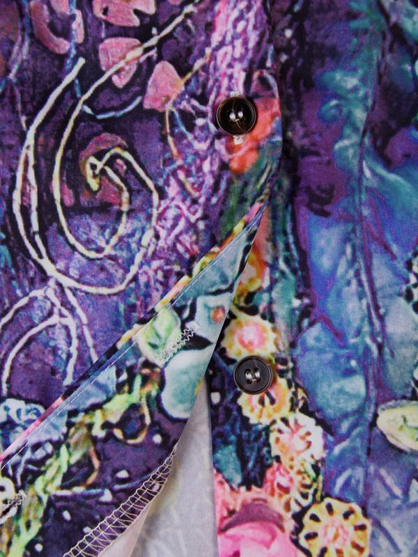 Women's Floral Print Button Front Blouse, Boho Notched Neck Long Sleeve Top for Vacation Holiday, Ladies Clothes for All Seasons 4
