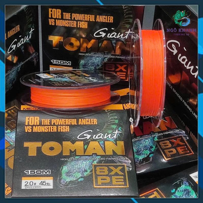  Dây câu cá PE Megabara Giant Toman X8 150m dây dù Toman câu lure siêu bền Đi Câu Bắt Cá Fishing 