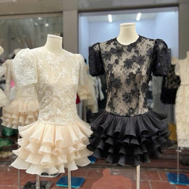 Váy ren bèo tầng xinh hai màu 4