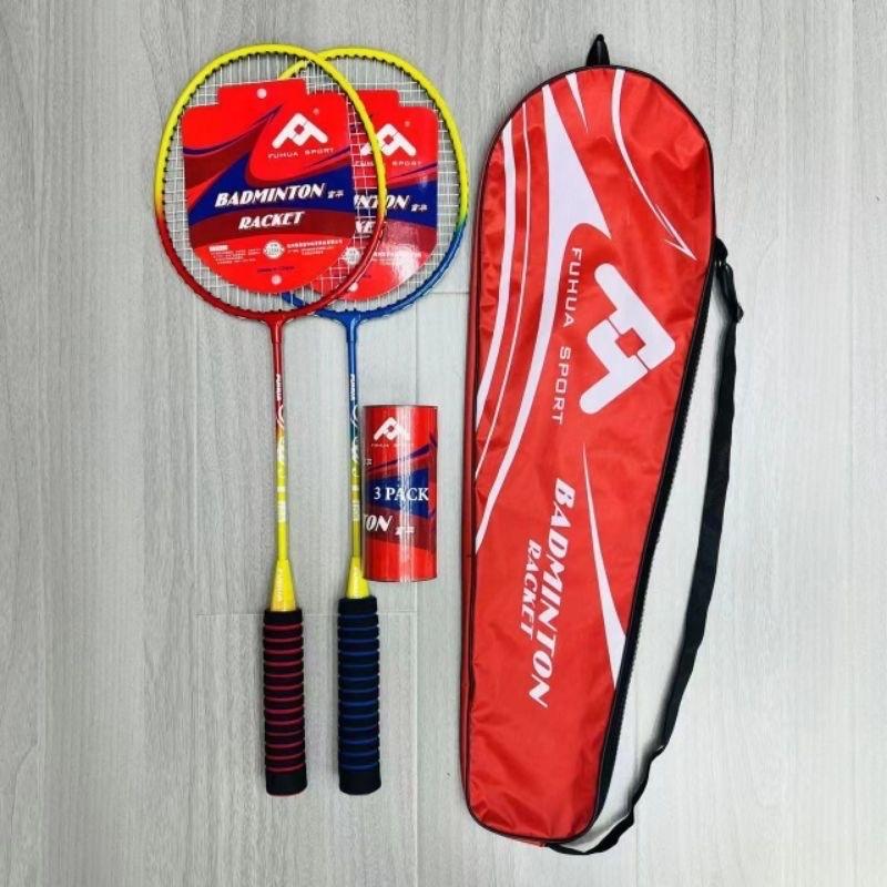 Set 2 vợt cầu lông nội địa trung kèm bao đựng tặng hộp 3 quả cầu Cán Vợt Sport