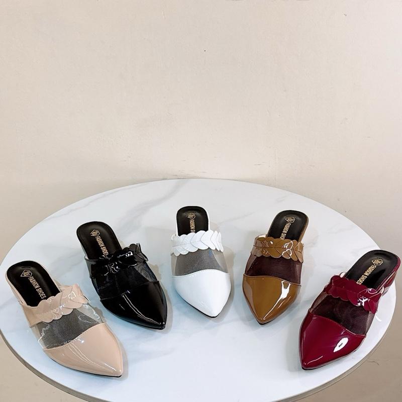 Giày dép trà my - Sục bít mũi pha lưới- cao 3Cm - szie 36-40- phong cách thanh lịch,đơn giản 6
