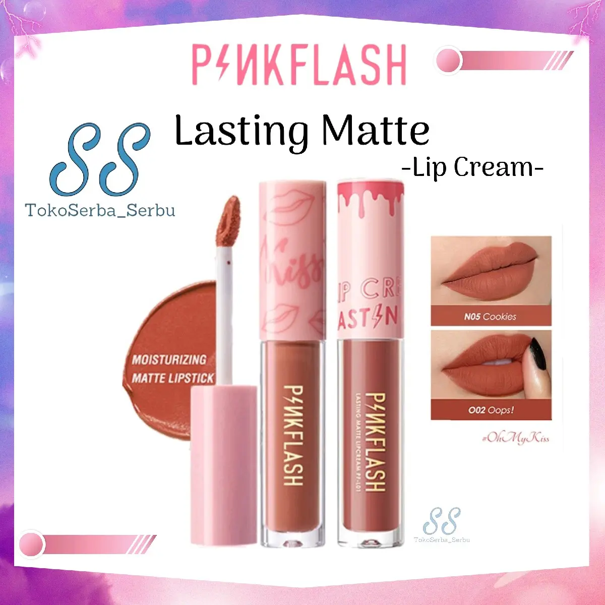 Pinkflash Lasting Matte Lip Cream Lipcream Lipstick Lipstik