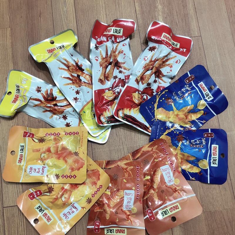 Kèm Muối Chấm Combo 50 60 chân gà Anna Lala rút xương cay cay dịu không cay và có xương cay có xương không cay - Food Chua Cay