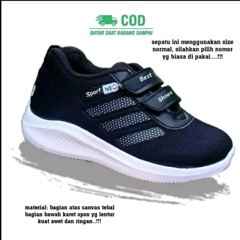 Sepatu anak Paud SD cowok cewek terkeren hak rendah (1-3 cm) black 0