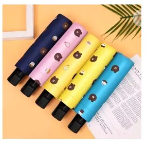 Payung uv Lipat 3d Anti Sinar UV radiasi panas / hujan Protection Motif Beruang payung uv payung 3d karakkter lucu