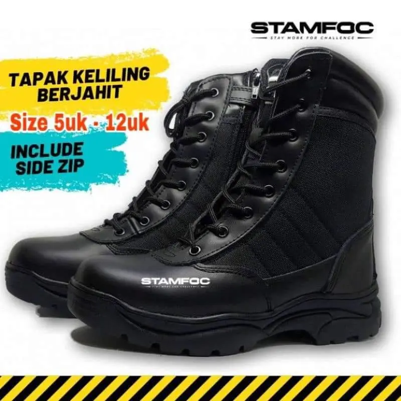 KASUT OPERASI TAPAK BERJAHIT TACTICAL BOOT GD TUGAS AM HIKIN