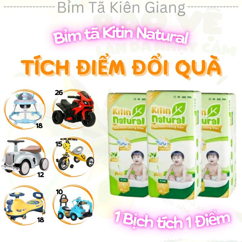    TÍCH ĐIỂM ĐÔI XE   TÃ KITIN NATURAL TINH CHẤT TRÀ XANH DÀNH CHO BÉ ĐỦ SIZE DÁN VÀ QUẦN Nhộng Chũn Voi Cao Su 